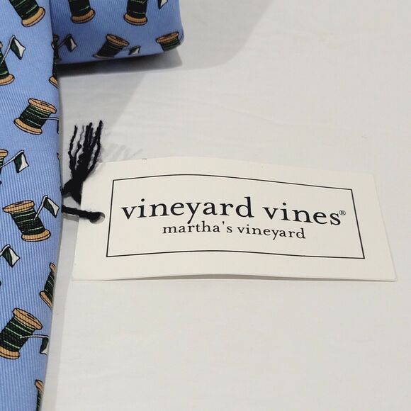 Vineyard Vines 100% Silk Tie Sewing Thread Spool The Spindler Custom Collection - Picture 3 of 11